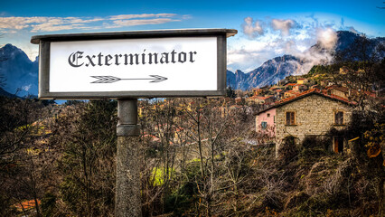 Obraz premium Street Sign to Exterminator