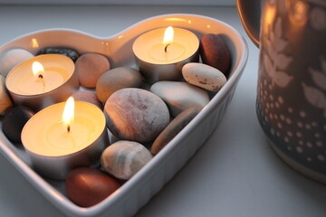 candles and stones