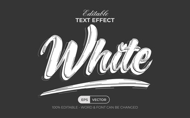 White text effect handwrite style theme. Editable text effect.