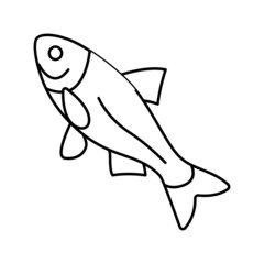 bighead carp line icon vector illustration