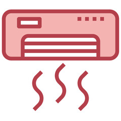 AIR CONDITIONER red line icon,linear,outline,graphic,illustration