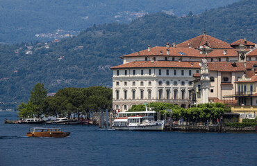 Borromeo building, built in Baroque style on Isola Bella.Lake Maggiore,italian lakes,Italy