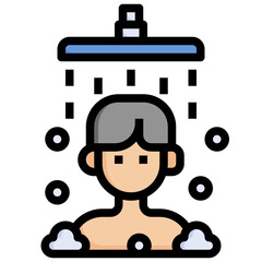 SHOWER filled outline icon,linear,outline,graphic,illustration