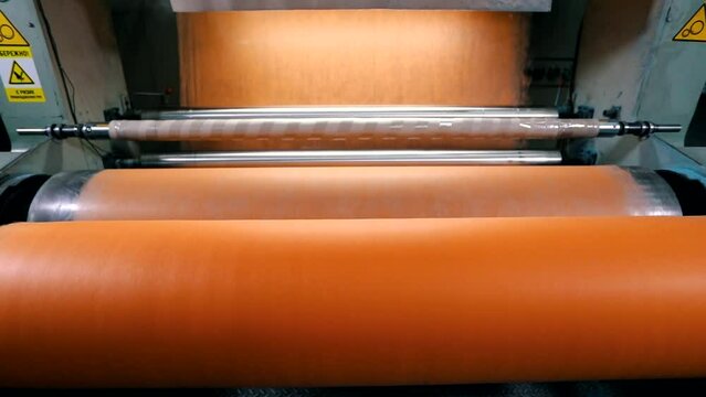 Spunbond production. Factory for the production of Spunbond. Vliseline production process. Spunbond Machine