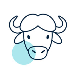 Buffalo bison ox icon. Animal head vector