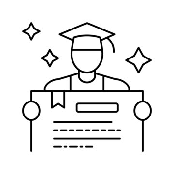 Graduate Program Line Icon Vector Illustration
