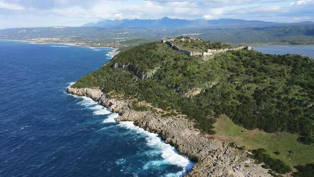 Aerial view of Old Navarino castle
