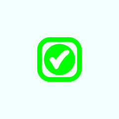 Check mark green line icons. Vector illustration. - Vector