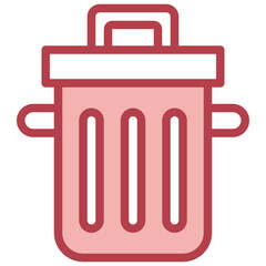 TRASH BIN red line icon,linear,outline,graphic,illustration