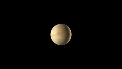 Planet Venus with Atmosphere 4K Space Scene.
