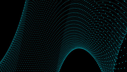 abstract colorful particle wave background animation. Abstract digital particle wave and light abstract background ,animation cyber or technology background.	