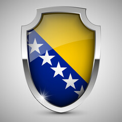 EPS10 Vector Patriotic shield with flag of Bosnia.