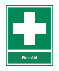 Obraz premium First Aid. Safe Condition Sign. ISO 7010 Sign. Safety Poster Sign for Factory.