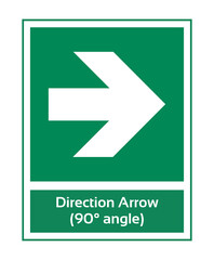 Direction Arrow 90° Angle. Safe Condition Sign. Safety Poster Sign for Factory.