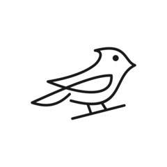 Monoline bird logo design template