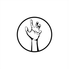 hand in a circle vector.design for t-shirts, logos etc