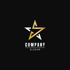 Obraz premium initial letter s star shape logo design