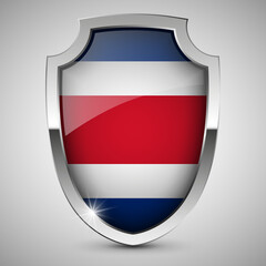 EPS10 Vector Patriotic shield with flag of Costarica.