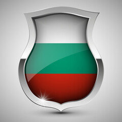 EPS10 Vector Patriotic shield with flag of Bulgaria.