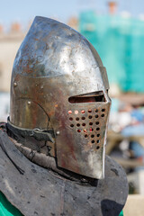 Historical restoration of knightly fights. Summer time medieval festival .Festival of medieval...