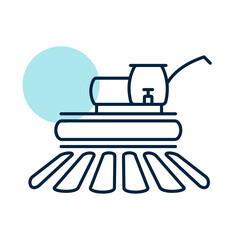 Combine harvester vector flat icon