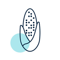 Corncob vector isolated flat icon