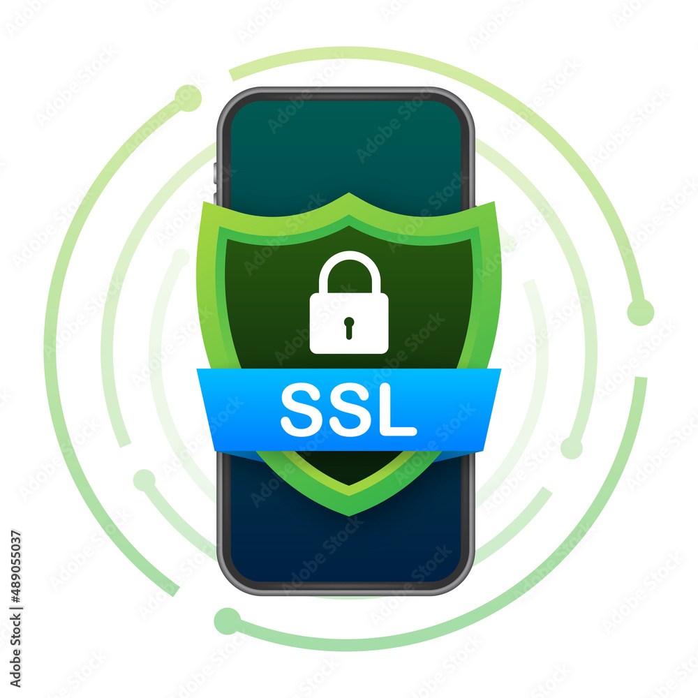 Aufkleber secure internet connection ssl icon. ssl safe guard. vector stock illustration