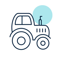 Tractor vector icon. Farmer machine