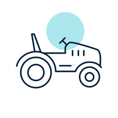 Tractor vector icon. Farmer machine