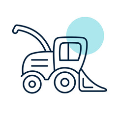Combine harvester flat vector icon