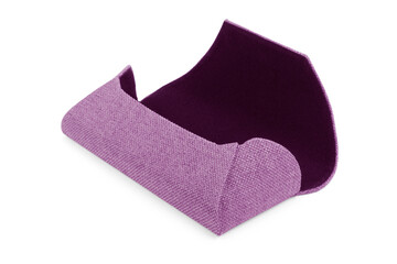 Glasses case. Empty leather case for glasses. Isolated glasses box on white background