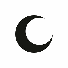 Moon vector icon. Black moon icon. Celestial crescent isolated elements.