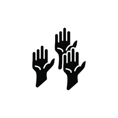 raised hand icons symbol vector elements for infographic web