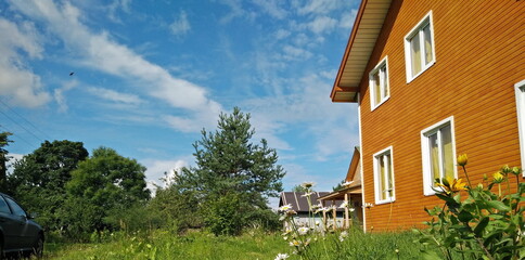 Yellow house with windows