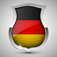 EPS10 Vector Patriotic shield with flag of Germany.