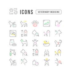 Veterinary Medicine. Collection of perfectly thin icons for web design, app, and the most modern projects. The kit of signs for category Medicine.