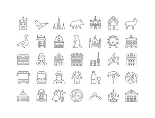 Wien. Collection of perfectly thin icons for web design, app, and the most modern projects. The kit of signs for category Countries and Cities.