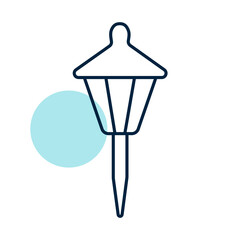 Small garden light icon. Solar powered lamp sign