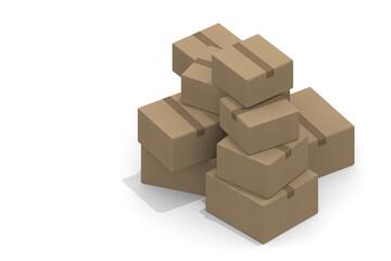 Put the item in a cardboard box. Stack your luggage. Open the cardboard. Warehouse management.
