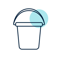 Garden plastic bucket vector icon
