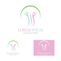 Spinal diagnostics, spine care, and spine health. With modern vector icon design concept logo template illustration