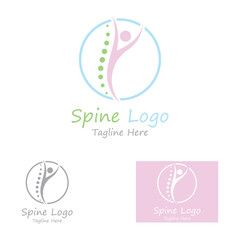 Spinal diagnostics, spine care, and spine health. With modern vector icon design concept logo template illustration