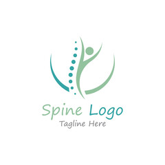 Spinal diagnostics, spine care, and spine health. With modern vector icon design concept logo template illustration