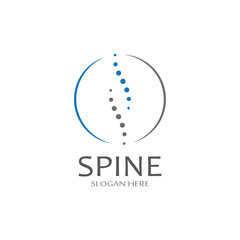 Spinal diagnostics, spine care, and spine health. With modern vector icon design concept logo template illustration