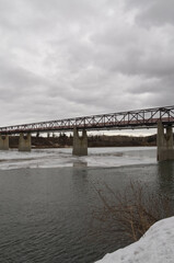 A Bridge over the North Saskatchewan River in Winter