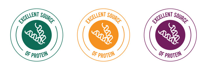excellent source of protein icon vector illustration  - obrazy, fototapety, plakaty