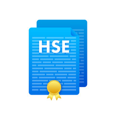 HSE - Health Safety Environment, Environmental Protection document. Business circle. Vector stock illustration.