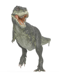 tyrannosaurus rex is standing up in white background
