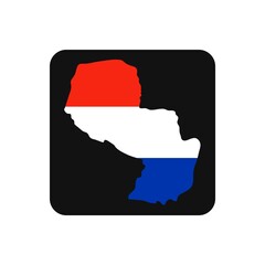 Fototapeta premium Paraguay map silhouette with flag on black background