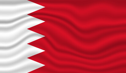 Bahrain National Flag vector design. Bahrain flag 3D waving background vector illustration